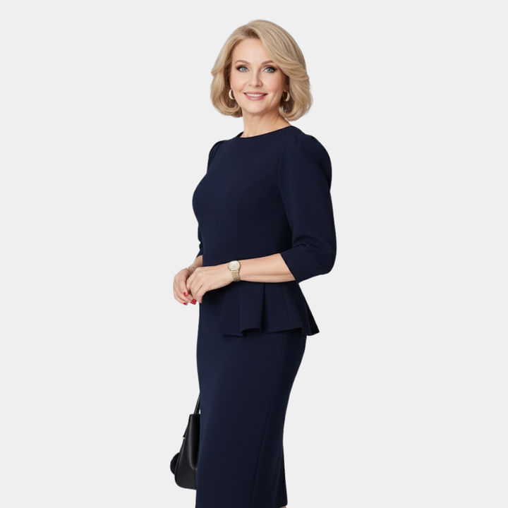 Claudine Bloom | Elegancka Sukienka Midi z Falbanką