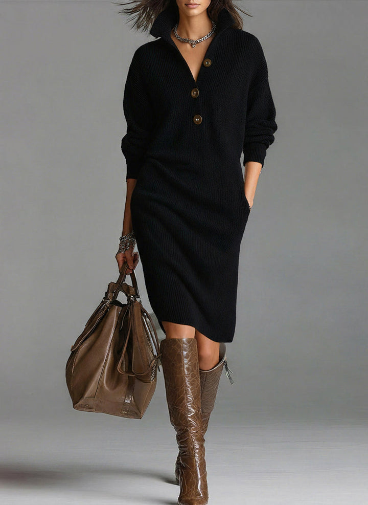 Robe Seryna – Col Montant & Coupe Décontractée