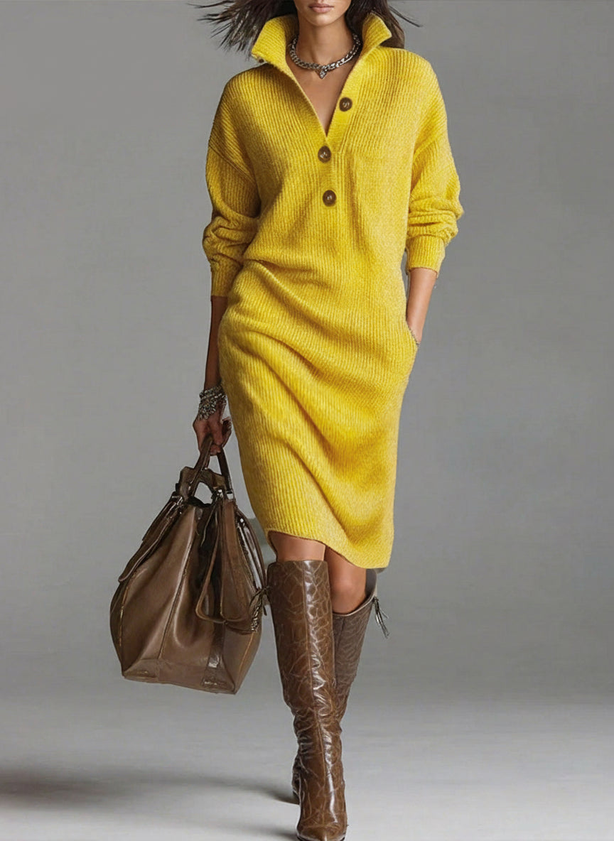 Robe Seryna – Col Montant & Coupe Décontractée