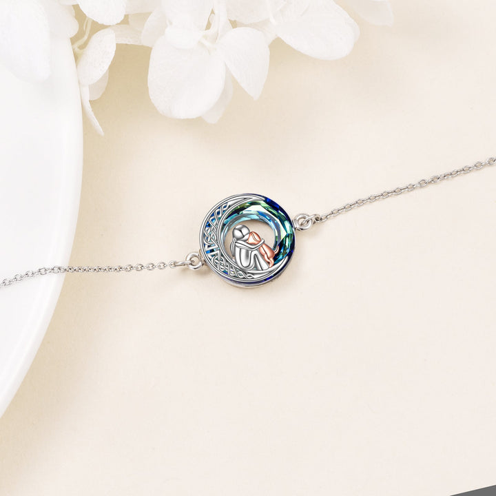 Regulowany bransoletka z zawieszką w kształcie psa ze srebra sterlingowego