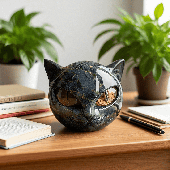 NyxCharm | Mistical Black Cat Head Sculpture