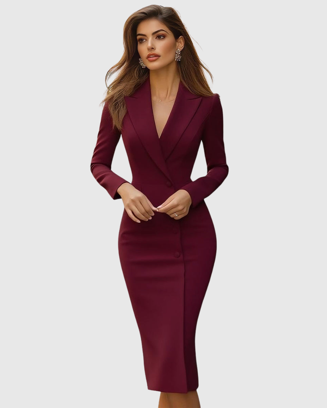 Seleneva | Elegancka Midi Sukienka Szyta na Miarę