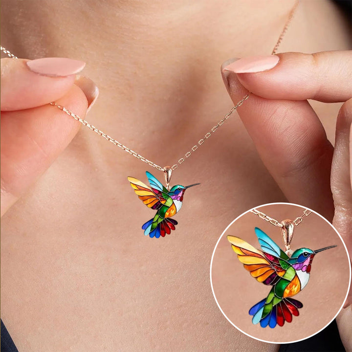 Bellissima collana con colibrì e orecchini in omaggio