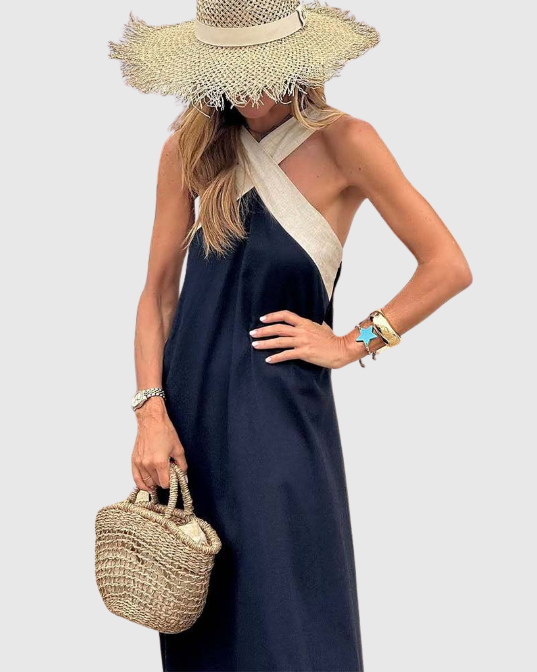 Orella | Sukienka z Krzyżowym Dekoltem