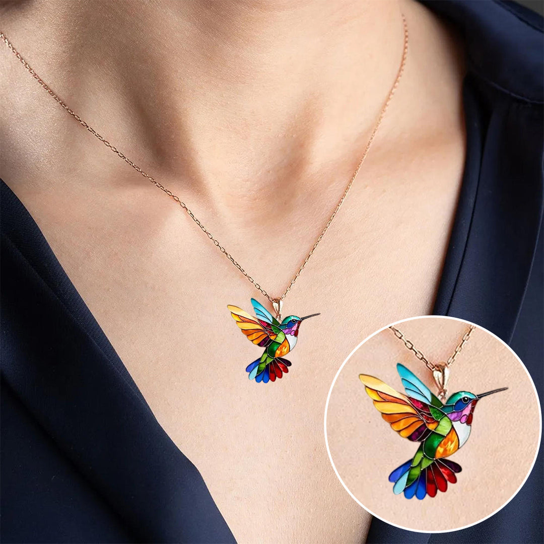 Collana colorata con colibrì