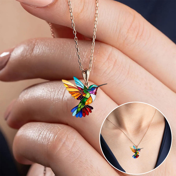 Bellissima collana con colibrì e orecchini in omaggio