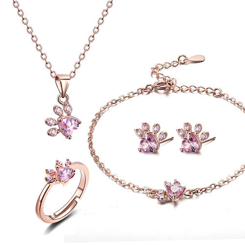 Set di gioielli in oro rosa con zoccoli