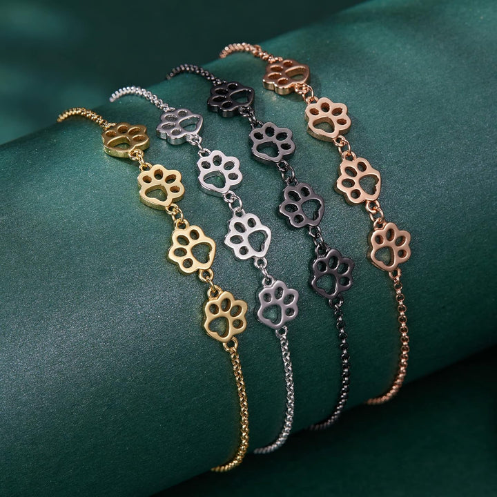 Bracciale con impronta di zampa in argento – Misura regolabile