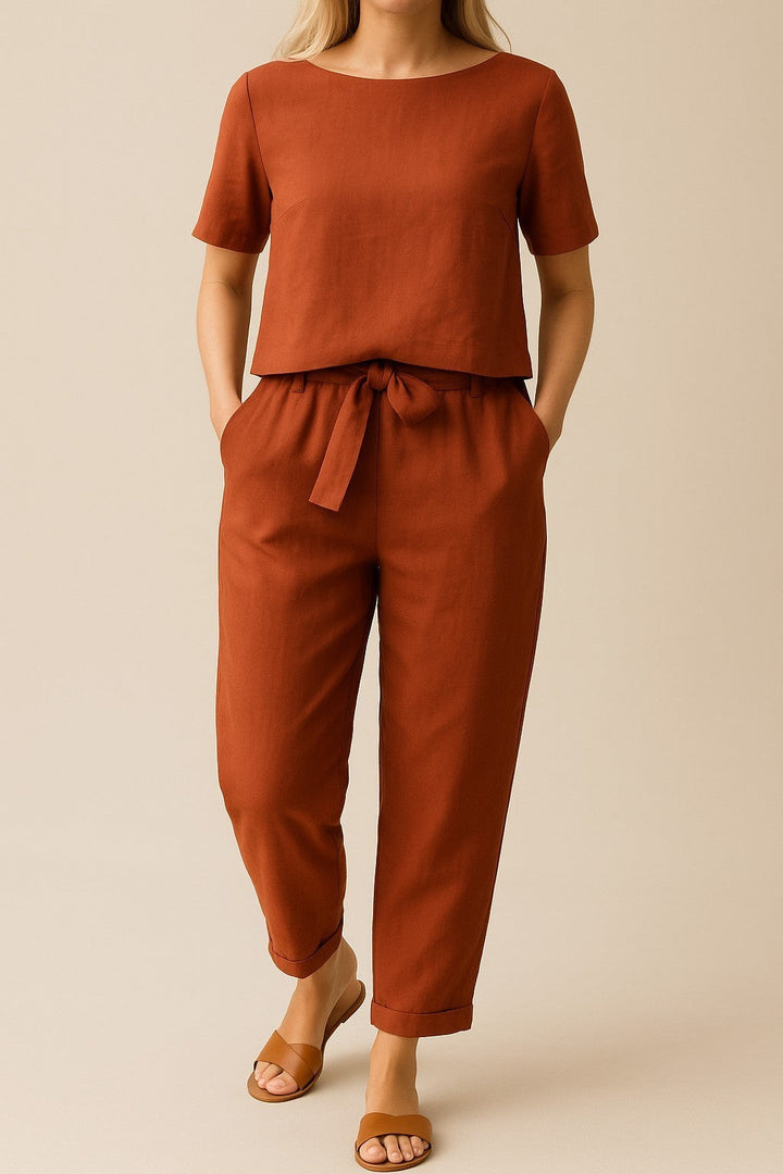 Set Siv | Pantaloni Monocromatici e Confortevoli + Top Coordinato