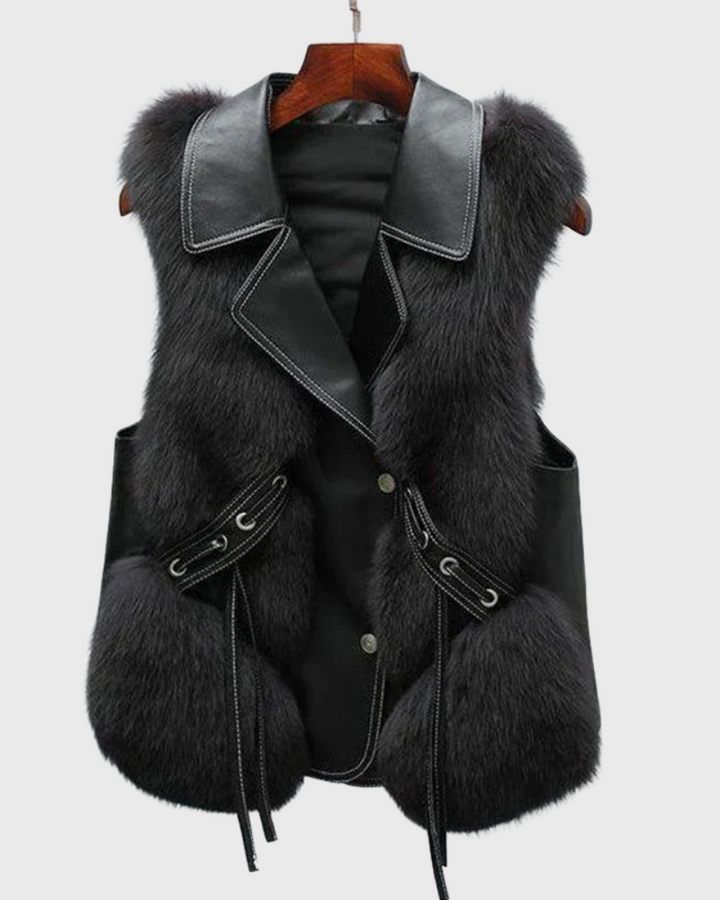 Alina™ I Skórzana Kamizelka – Elegancka i Klasyczna