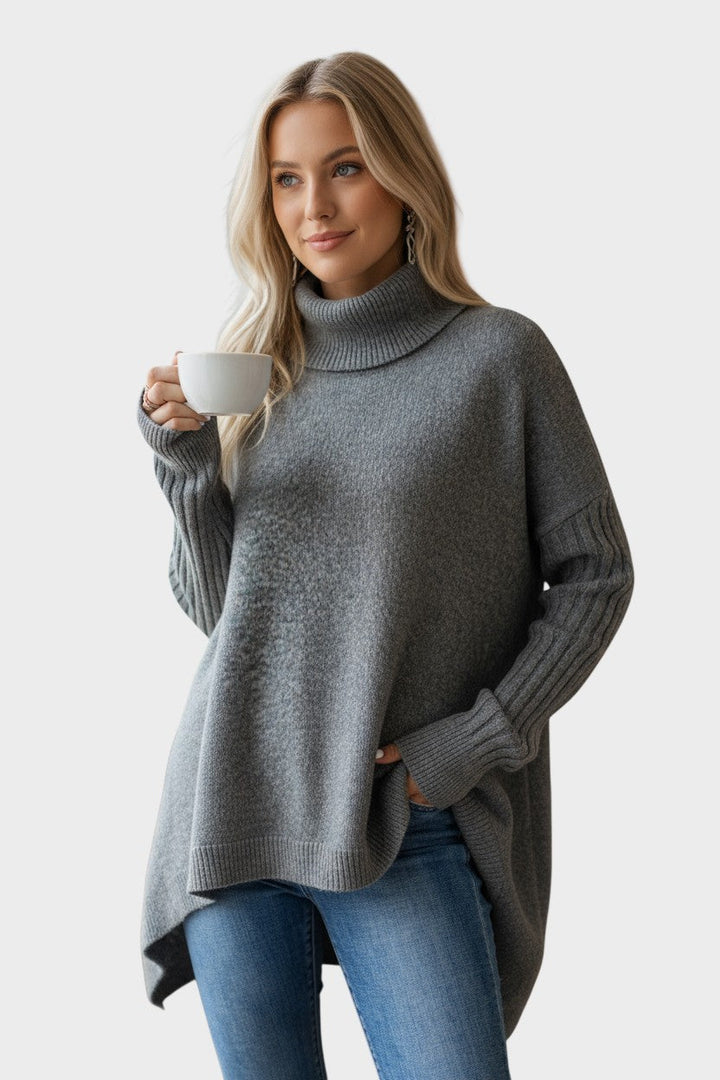 Brigitte™ Długi Sweter – Klasyczny i Elegancki