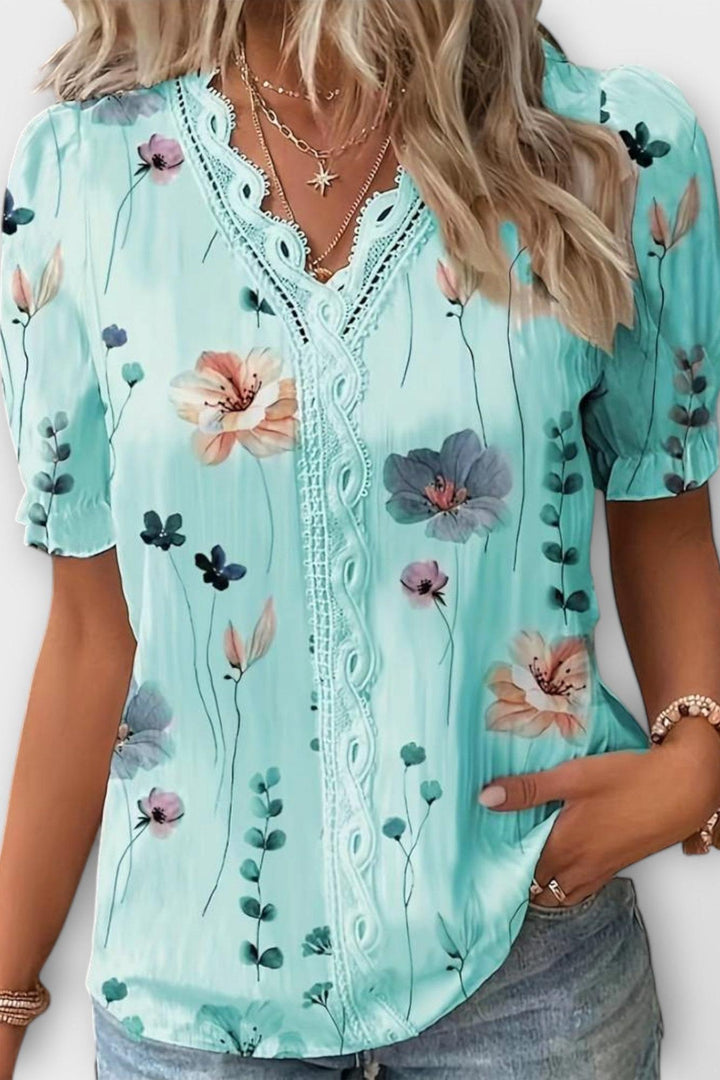 Bruna - Stylový top s V-výstřihem ve tvaru srdce