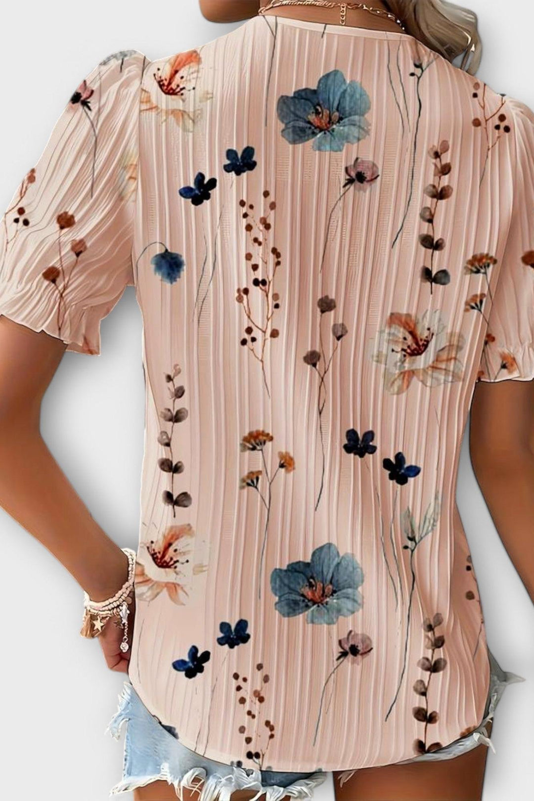 Bruna - Stylový top s V-výstřihem ve tvaru srdce