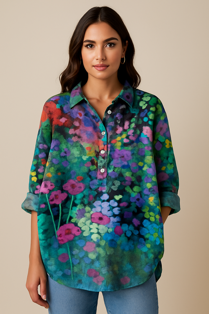 Virginia Camicia | Camicia Button-down a Fiori Vivaci