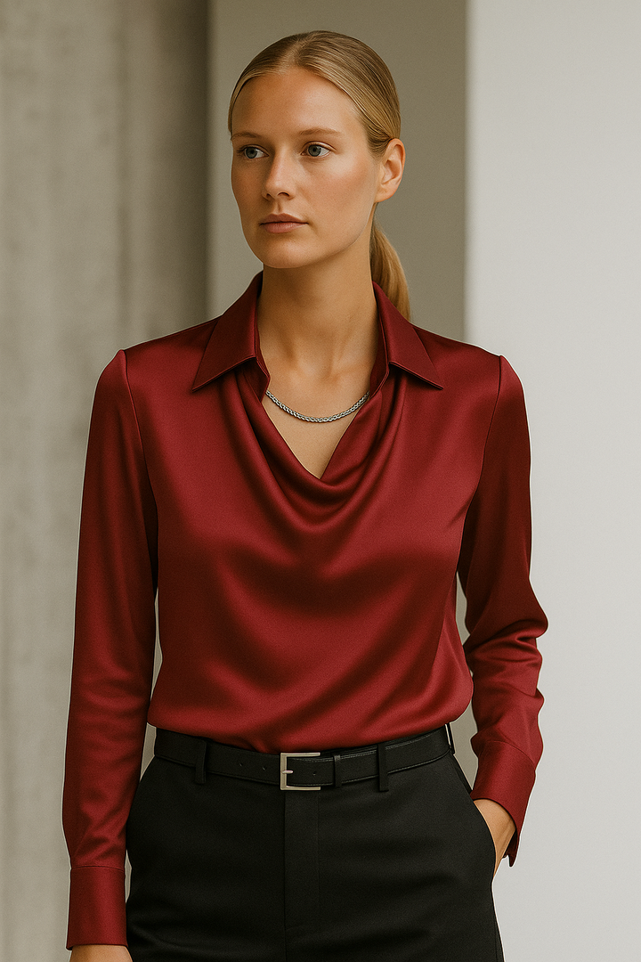 Ida Blusa in Seta | Silhouette Senza Tempo con Lucentezza Moderna