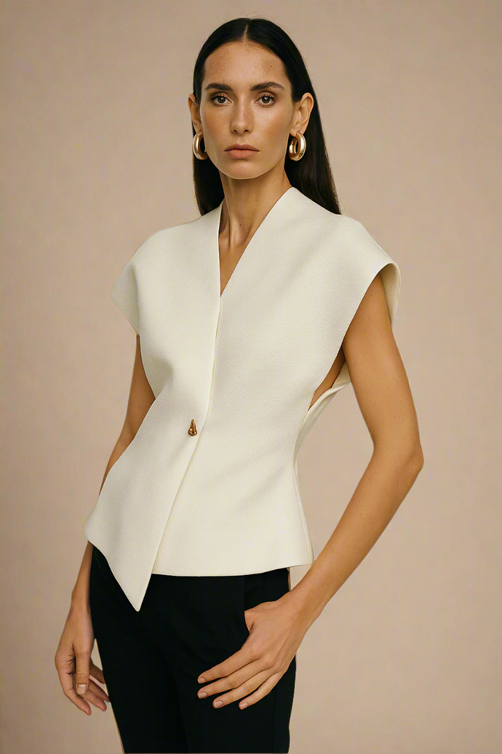 Cevalin | Top Scultoreo con Chiusura Dorata