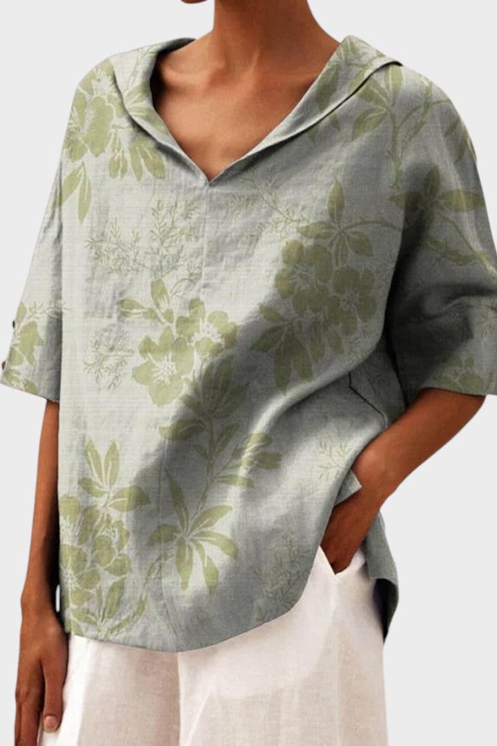 Flávia - Elegancki lniany top