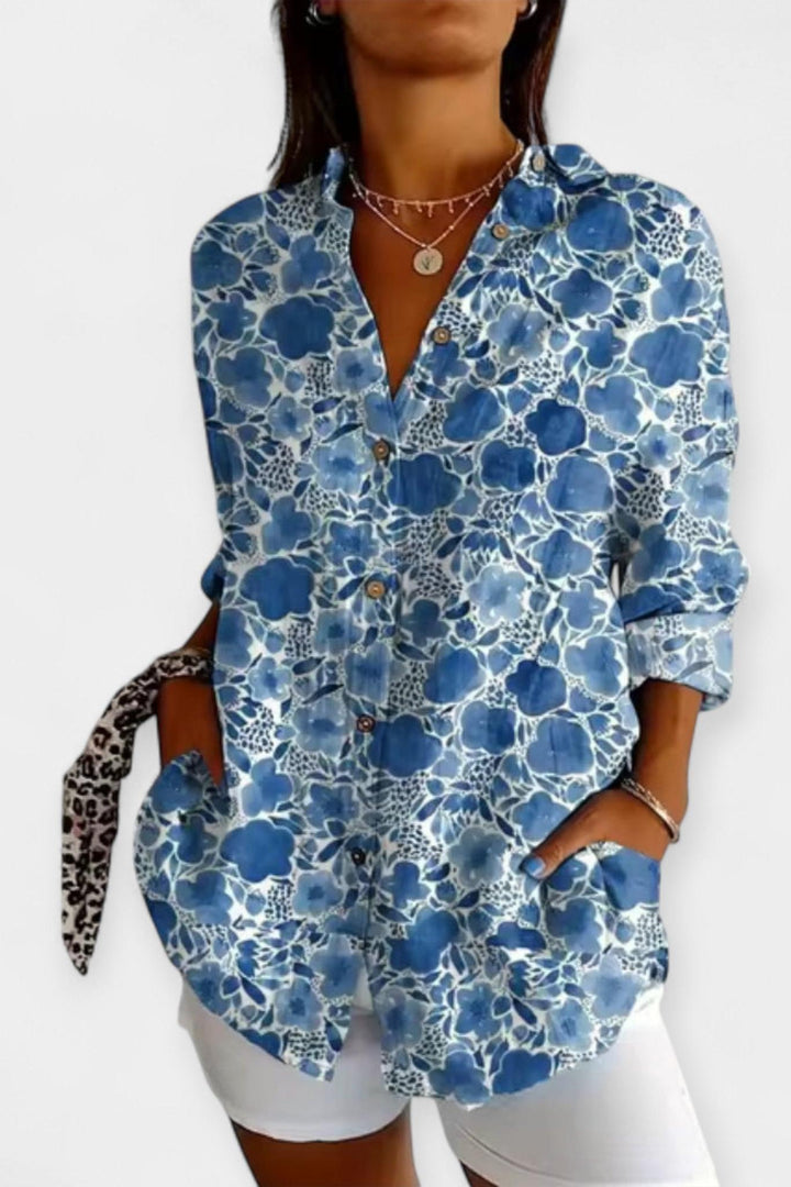Koszula w kwiatowy wzór z zapięciem na guziki