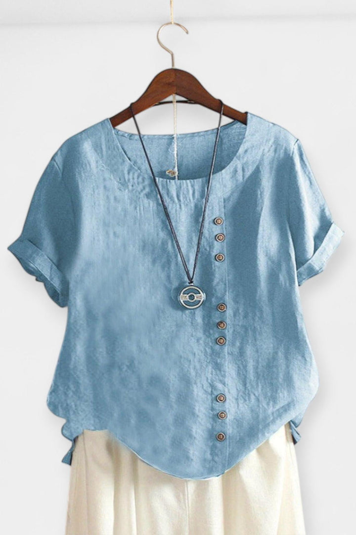 T-shirt z krótkim rękawem z guzikami