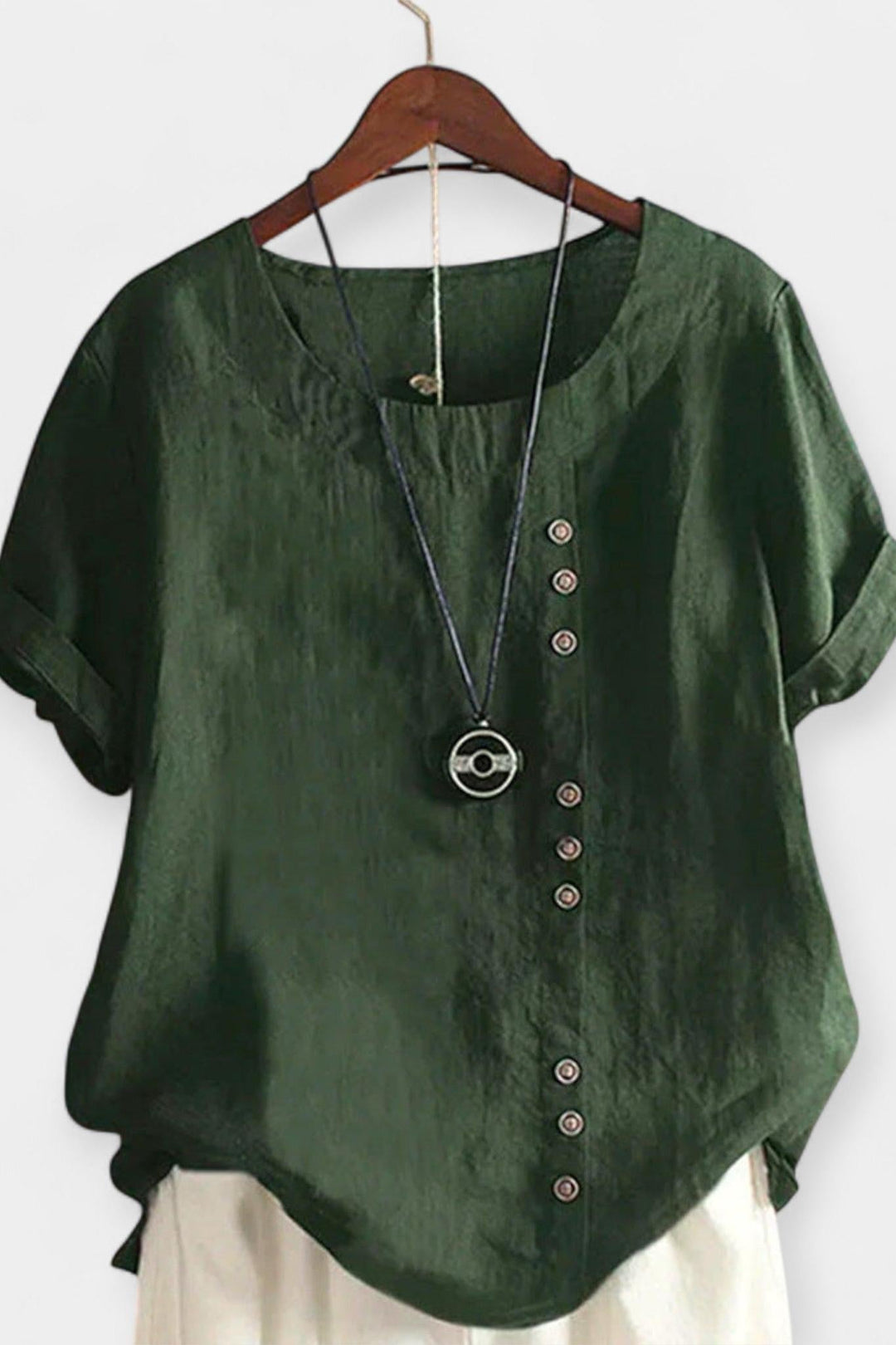 T-shirt z krótkim rękawem z guzikami