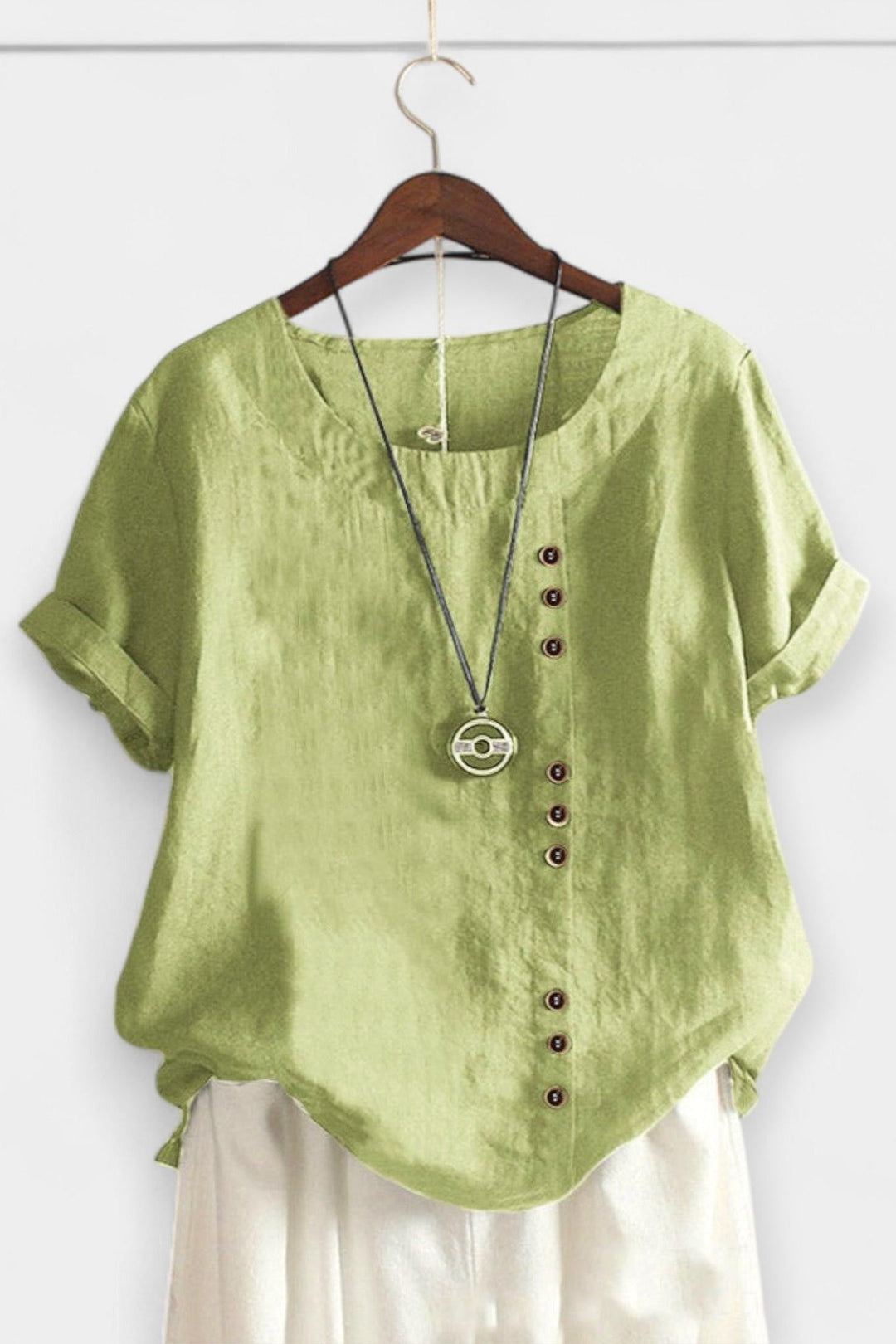 T-shirt z krótkim rękawem z guzikami