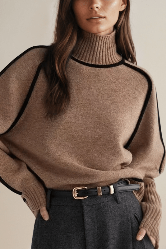 Lara™ Sweter z Wysokim Golfem