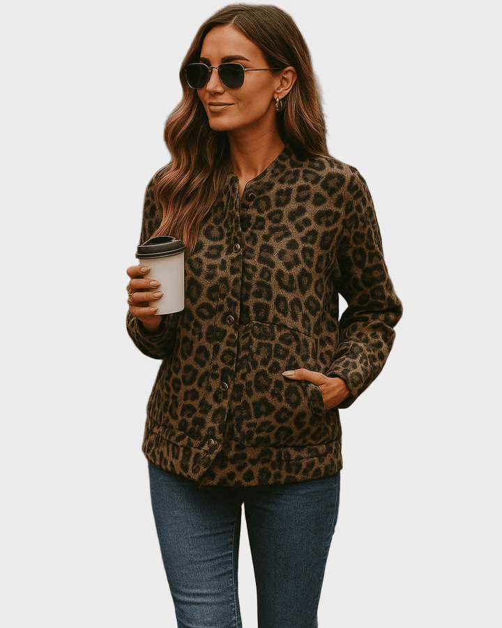 Leona – Panther Print Bomber Jacket