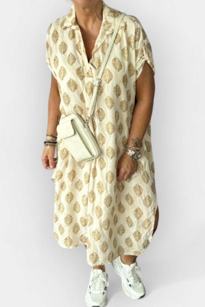 Letní šaty s kulatým výstřihem