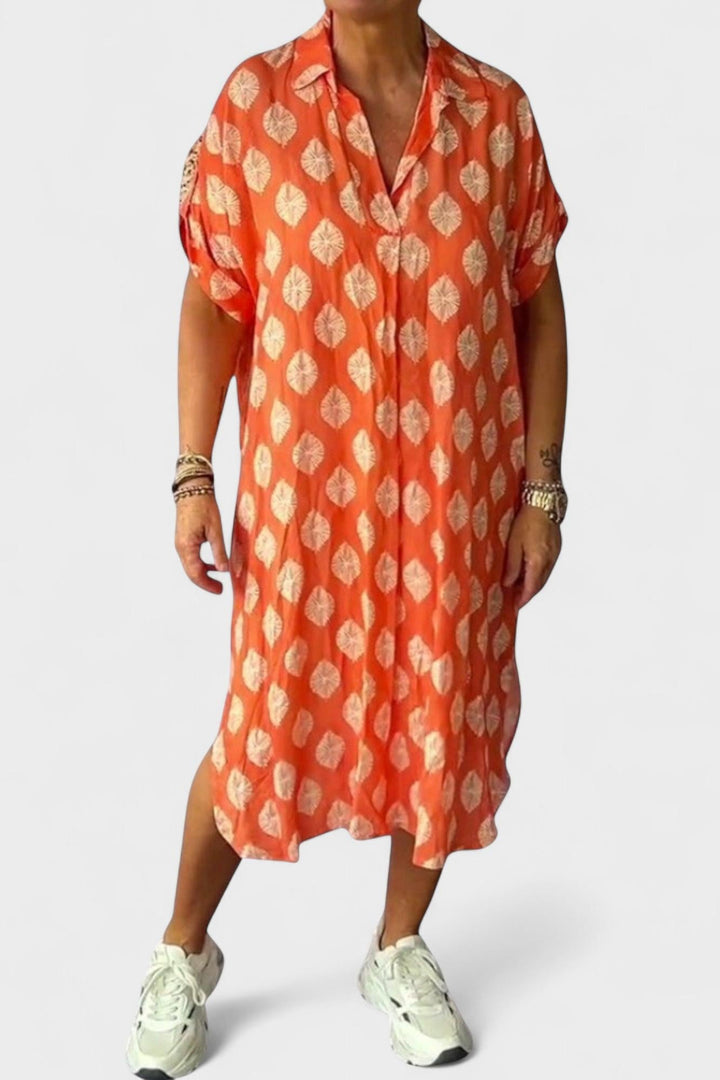 Letní šaty s kulatým výstřihem