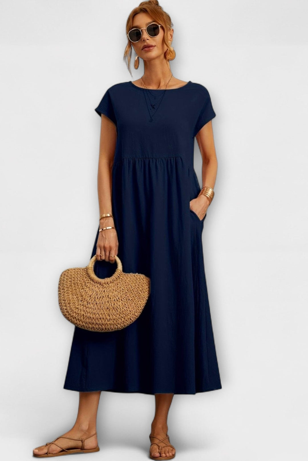 Minimekko s bočními kapsami