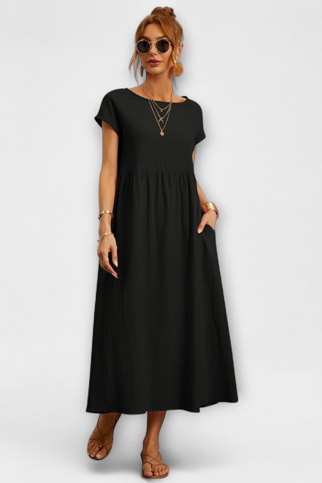 Minimekko s bočními kapsami