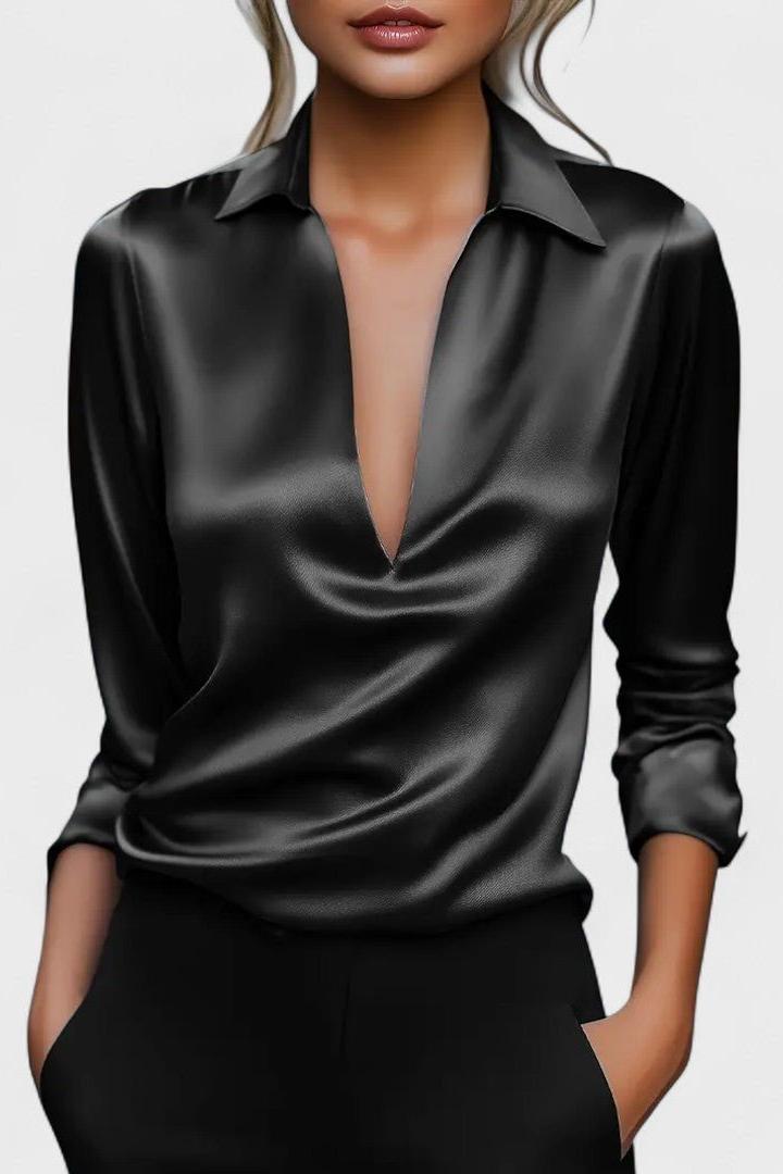 Nádia - Luksusowa bluzka z dekoltem w kształcie V