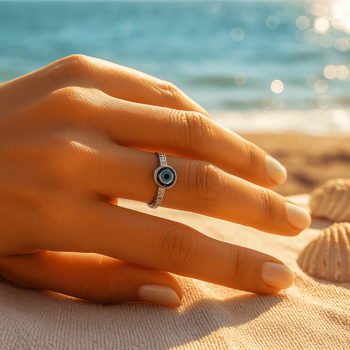 Stříbrný mramorový prsten