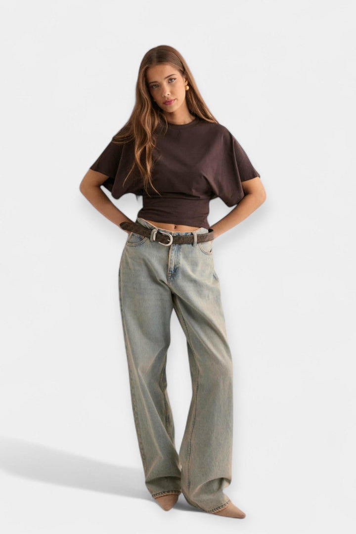 T-shirt z luźnymi, szerokimi rękawami