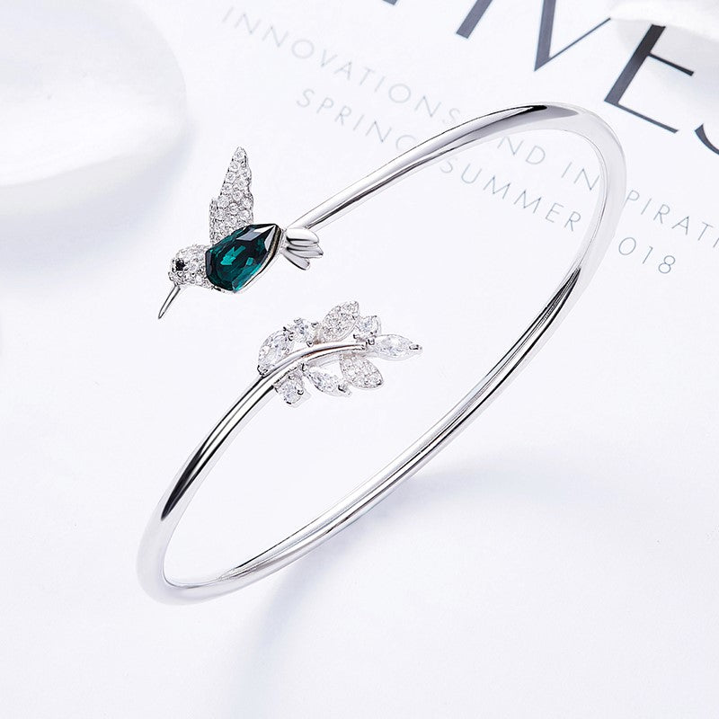 Anello regolabile Hummingbird con diamante in strass