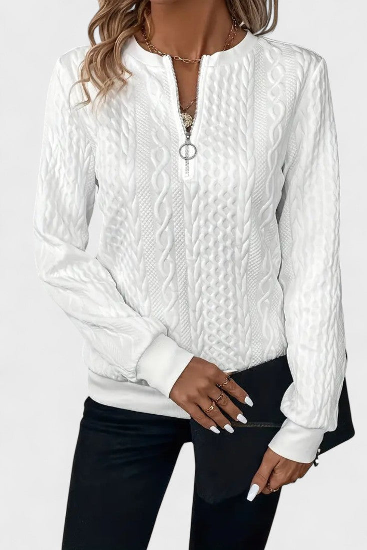 Nela™ | Kobiecy sweter z zamkiem