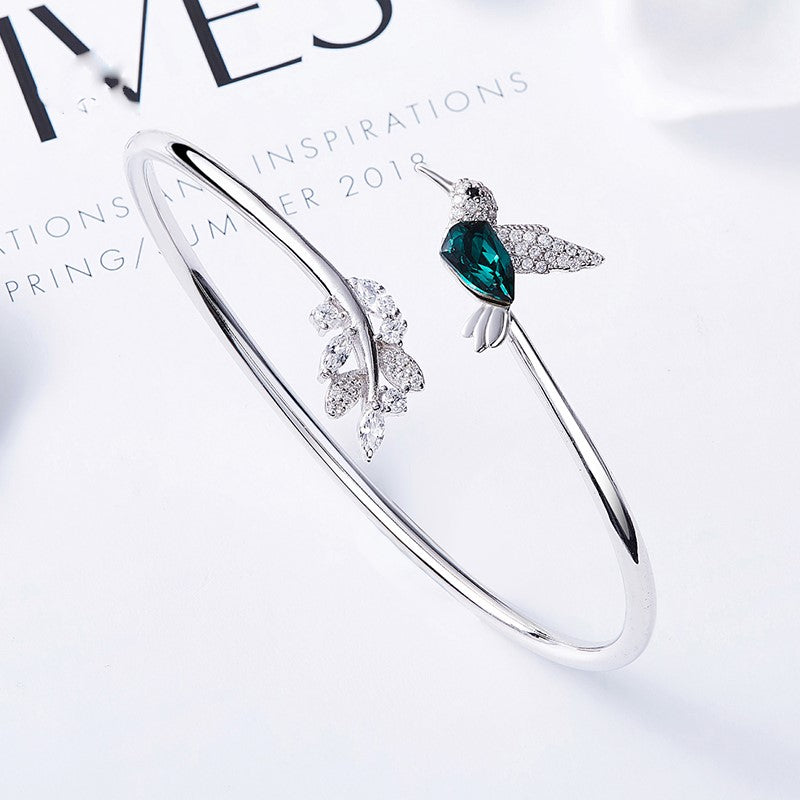 Anello regolabile Hummingbird con diamante in strass