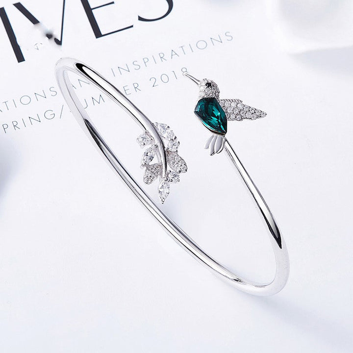 Anello regolabile Hummingbird con diamante in strass