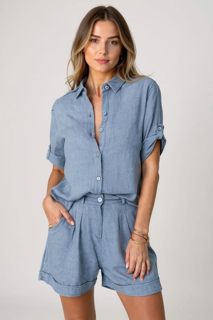Set Linnea | Pantaloni in Lino Leggeri + Camicia Coordinata