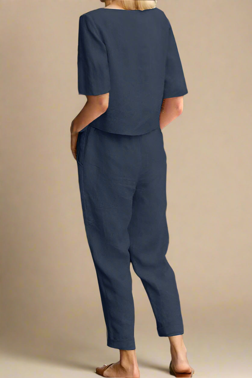 Set Siv | Pantaloni Monocromatici e Confortevoli + Top Coordinato