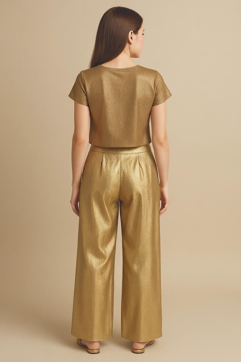 LYS | Pantaloni larghi, eleganti e lucenti