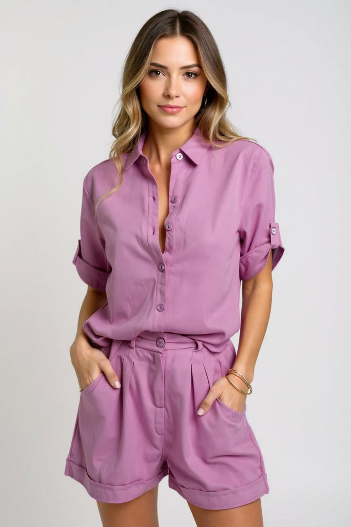 Set Linnea | Pantaloni in Lino Leggeri + Camicia Coordinata