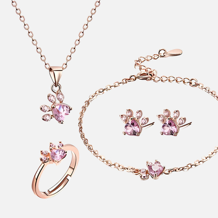 Set di gioielli in oro rosa con zoccoli