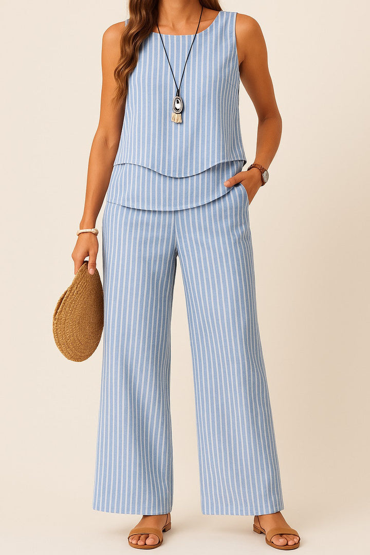 Set Sofie | Pantaloni + Top con Strisce Coordinate