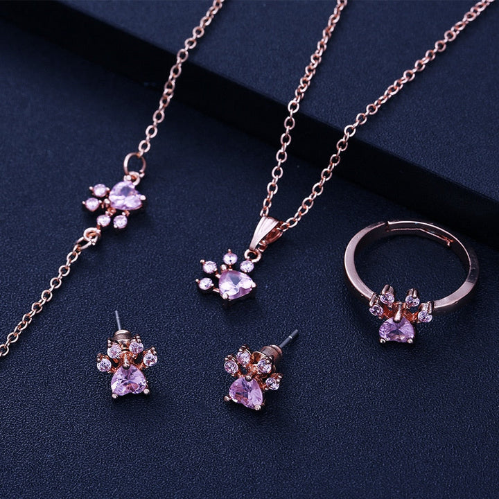 Set di gioielli in oro rosa con zoccoli