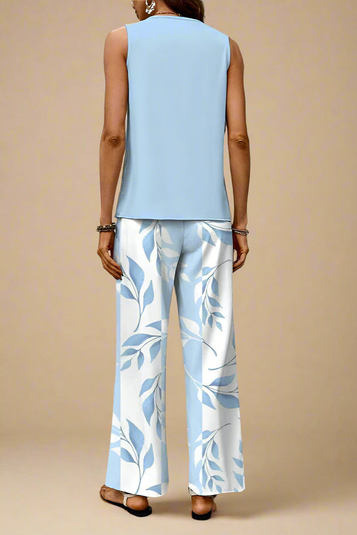 Set Elise | Pantaloni a Motivo + Top Monocromatico