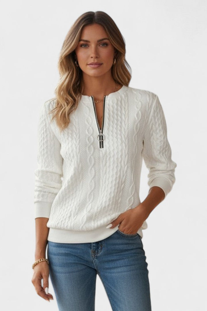 Nela™ | Kobiecy sweter z zamkiem